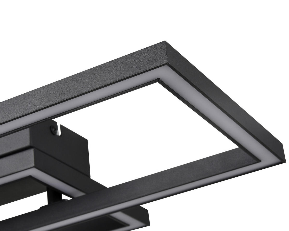 Nolo Deckenleuchte schwarz Kunststoff B/H/L: ca. 28x6x50 cm LED-Deckenleuchte_Lenna - schwarz (50,00/28,00/6,00cm) - Nolo