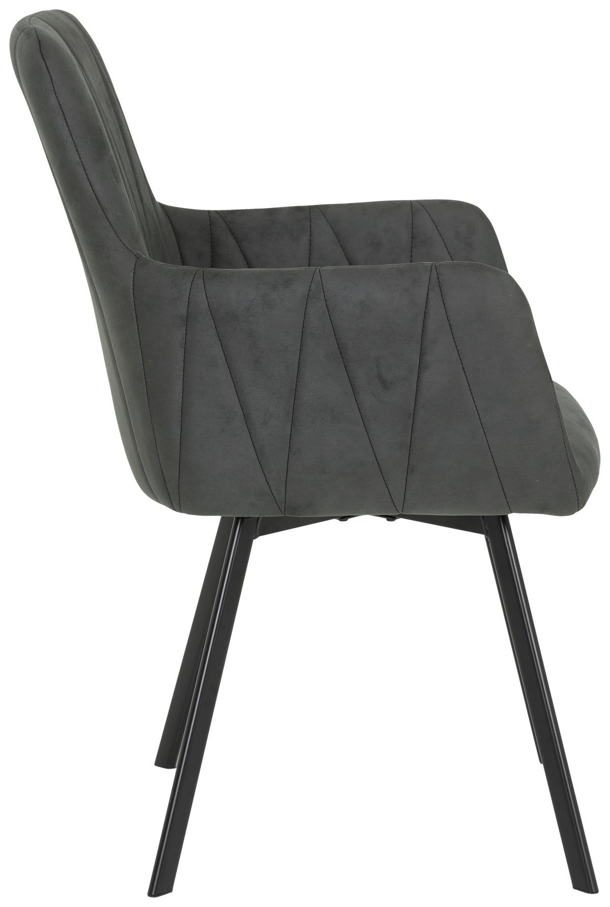 Stuhl Gesa 2er Set anthrazit Vintage Microfaser B/H/T: ca. 56x88x64 cm Gesa 2er Set - schwarz/anthrazit (56,00/88,00/64,00cm) - Hela