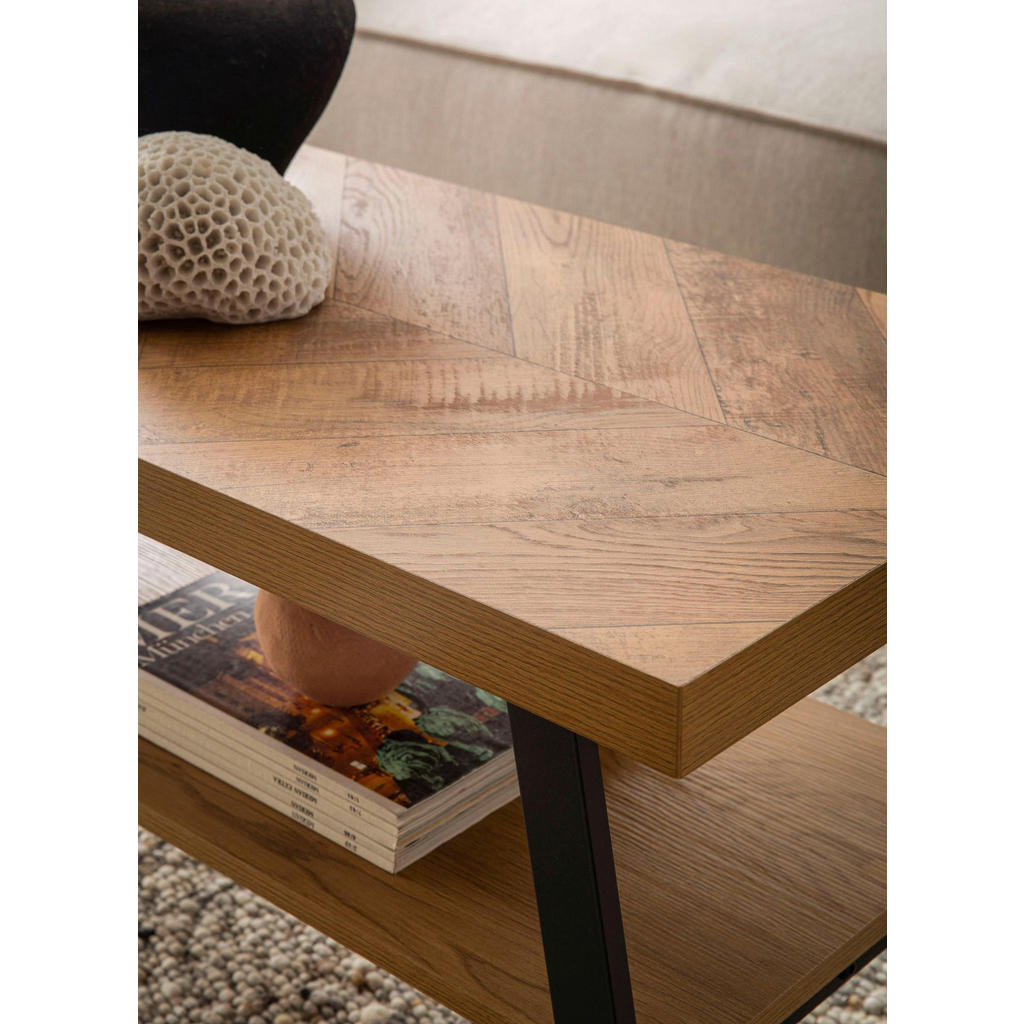 Thumbnail - Couchtisch Eiche Optik schwarz B/H/T: ca. 100x41x40 cm