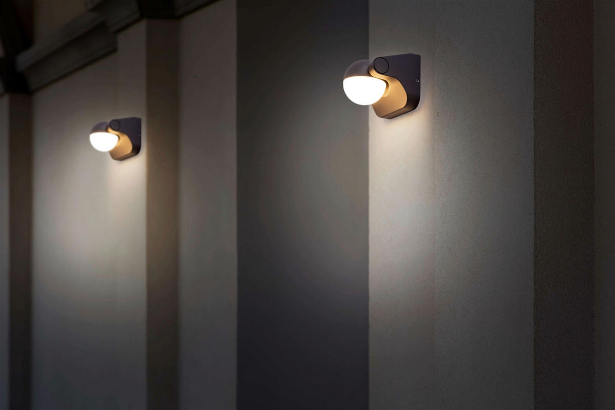 LED-Außenwandleuchte 1221897 anthrazit B/H/T: ca. 10,5x8,9x11,4 cm LED Außenwandleuchte Pallas mit LED - anthrazit (10,50/8,90/11,40cm) - Näve Leuchten