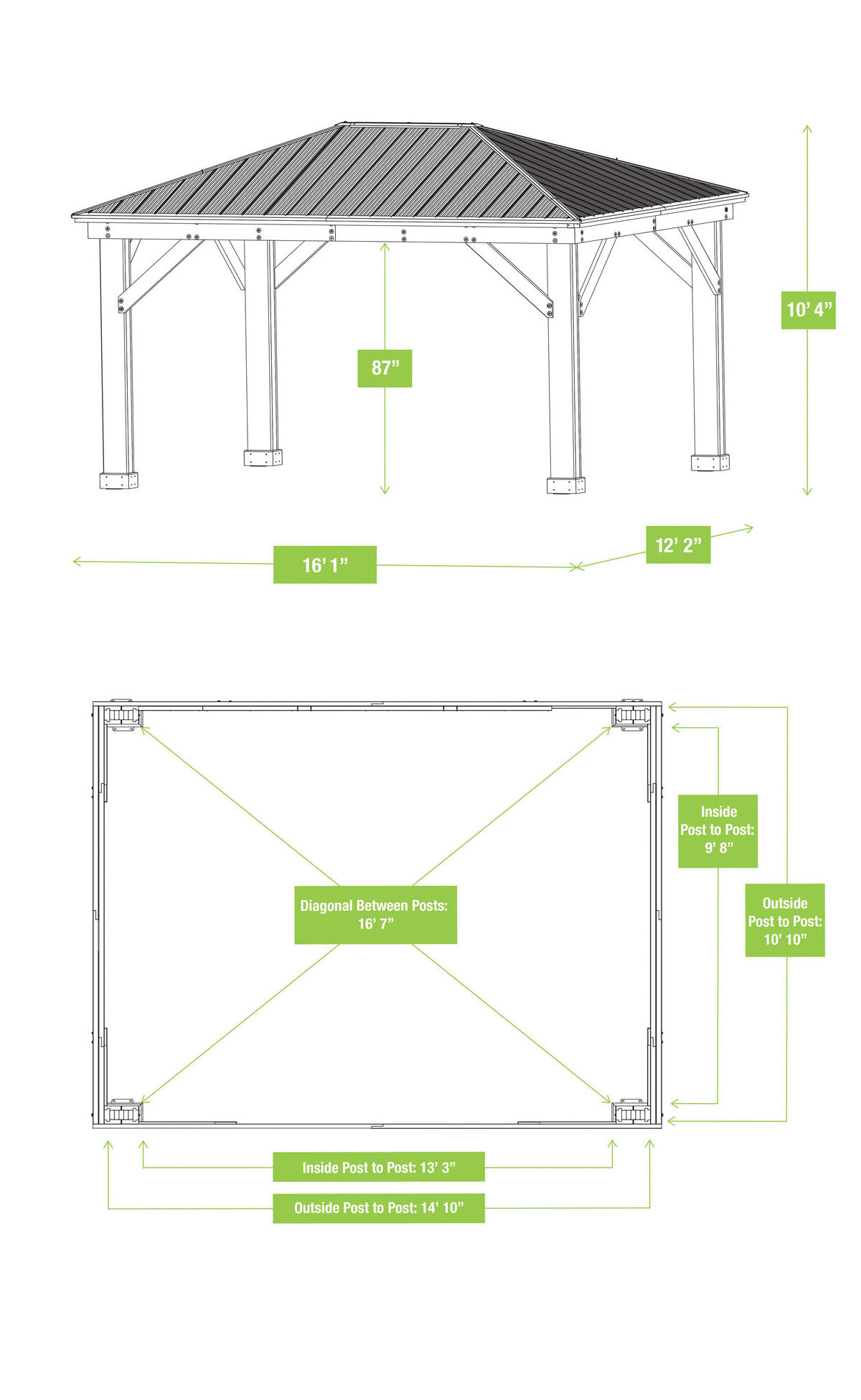 Westmann Pavillon Devon natur Holz B/H/L: ca. 490x315x371 cm Devon - natur/grau (371,00/490,00/315,00cm) - Westmann
