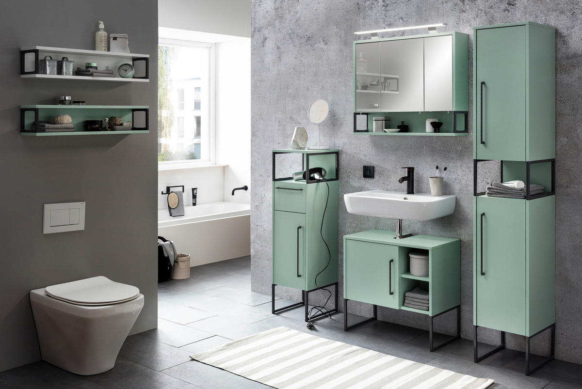 Waschbeckenunterschrank Limone mint B/H/T: ca. 60,4x59,9x33,1 cm Limone - mint (60,40/59,90/33,10cm) - Möbelpartner