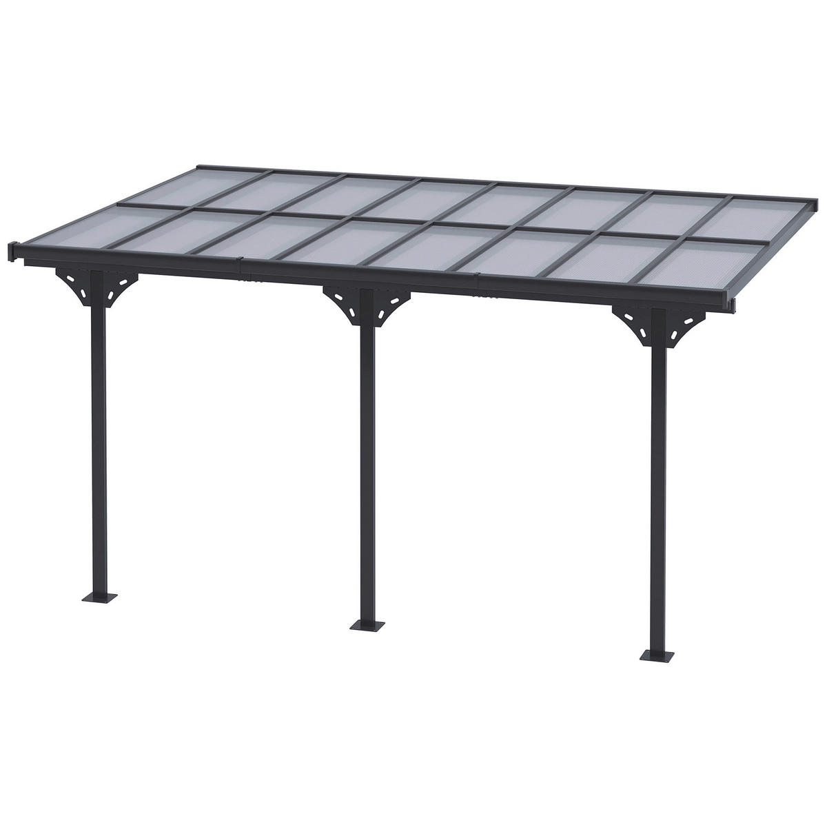 Outsunny Pavillon grau Aluminium B/H/L: ca. 302x250x435 cm Pavillon - grau (435,00/302,00/250,00cm) - Outsunny