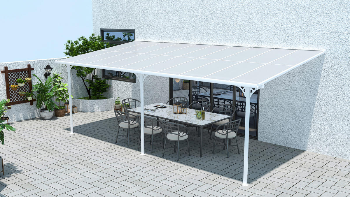 Westmann Terrassenüberdachung Bruce weiß Aluminium B/H/L: ca. 617x270x300 cm Bruce - weiß (300,00/617,00/270,00cm) - Westmann