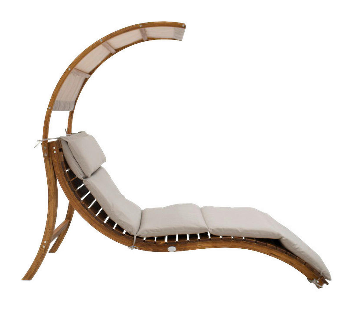 AXI Gartenliege Salina braun Holz B/H/L: ca. 75x150x186 cm Salina - braun/creme (186,00/75,00/150,00cm) - AXI
