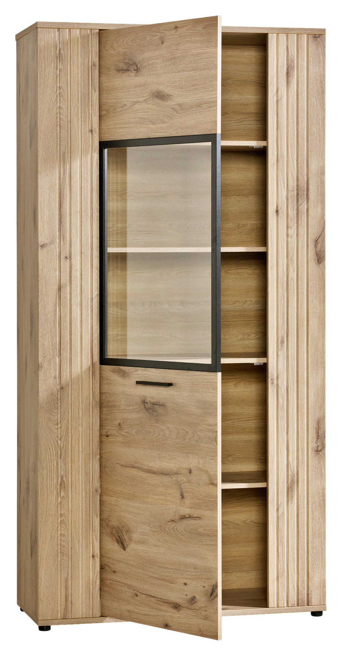 Vitrine Turin Eiche Viking Nachbildung B/H/T: ca. 95x192x40 cm Turin - (95,00/192,00/40,00cm)