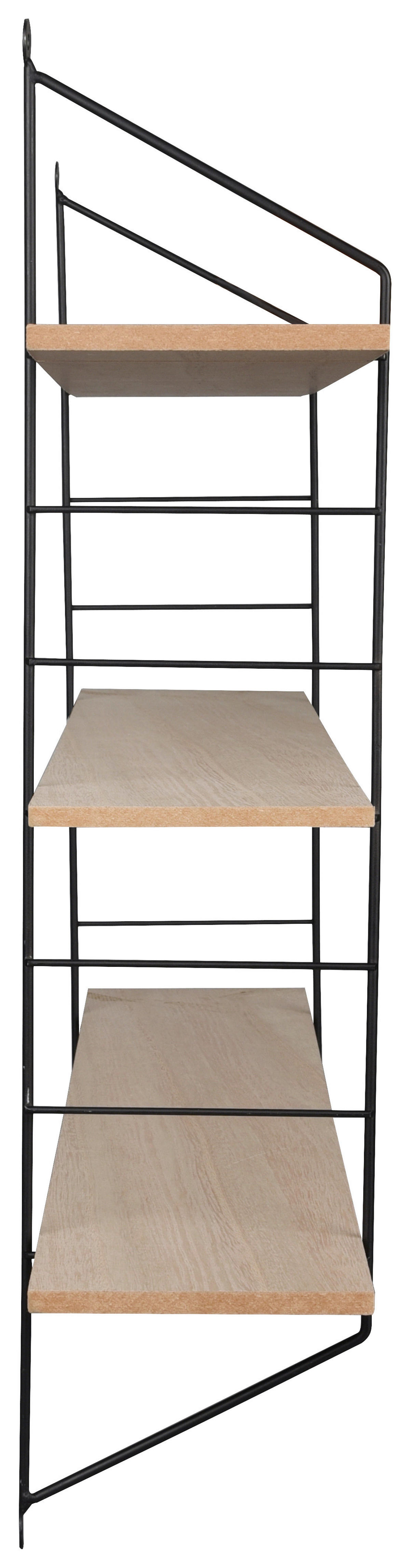 Wandregal Ella schwarz B/H/T: ca. 60x62x15 cm Ella - schwarz (60,00/62,00/15,00cm)