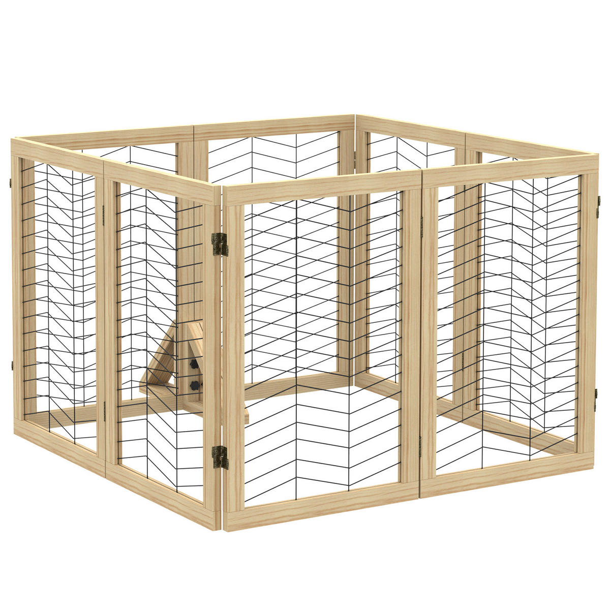 PawHut Hunde-Zubehör natur Edelstahl B/H/L: ca. 44x375x70 cm Hundetürgitter - natur (70,00/44,00/375,00cm) - PawHut