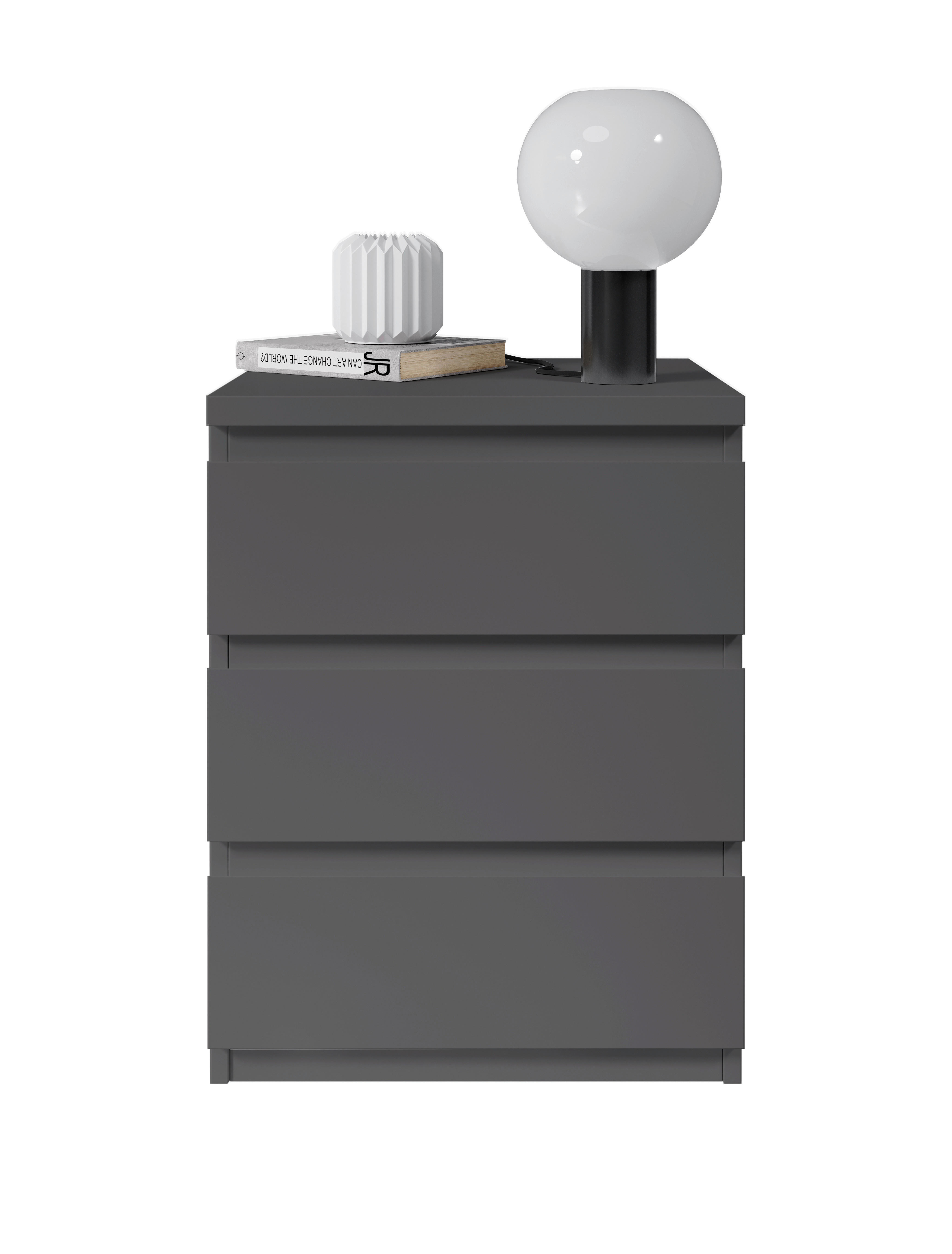 Nachtkonsole Olli Graphit B/H/T: ca. 45x61x38 cm Olli - Graphit (45,00/61,00/38,00cm)