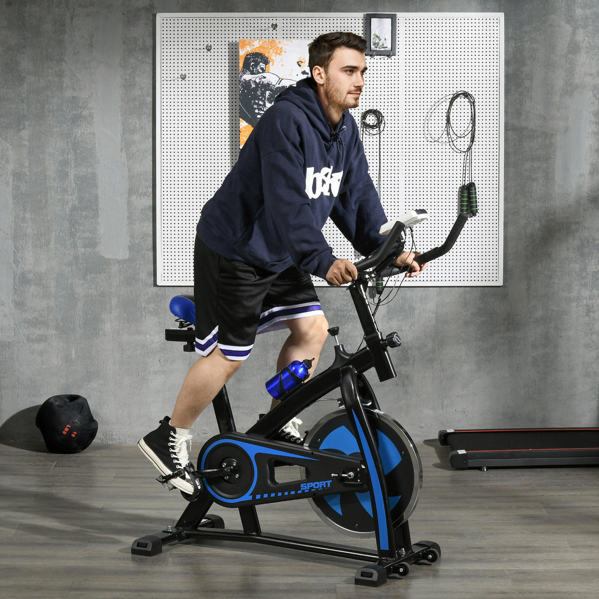 SPORTNOW Heimtrainer blau Stahl B/H/L: ca. 50x115x118 cm Heimtrainer - blau (118,00/50,00/115,00cm) - SPORTNOW