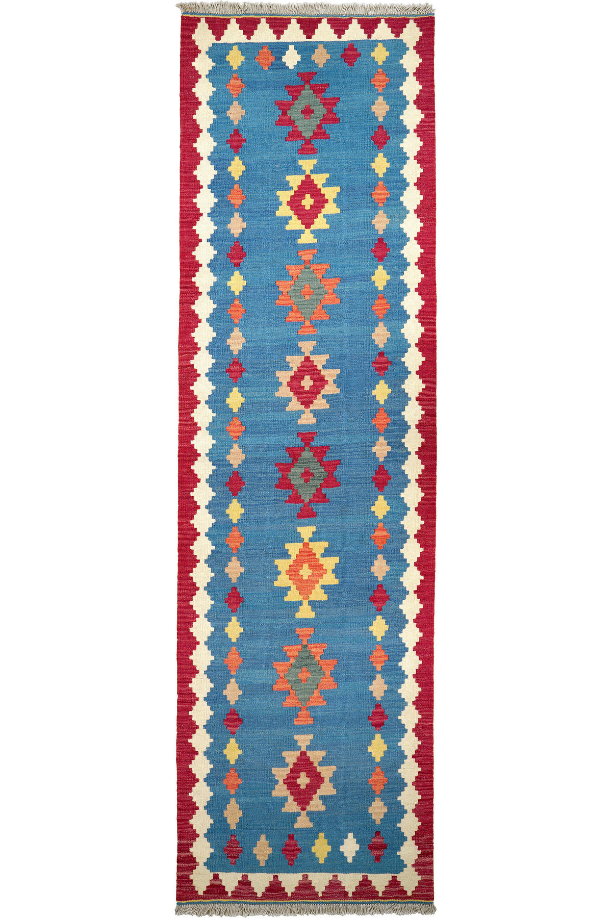 PersaTepp Teppich Kelim Gashgai blau B/H/L: ca. 85x1x298 cm Kelim Gashgai - blau/beige (298,00/85,00/1,00cm) - PersaTepp