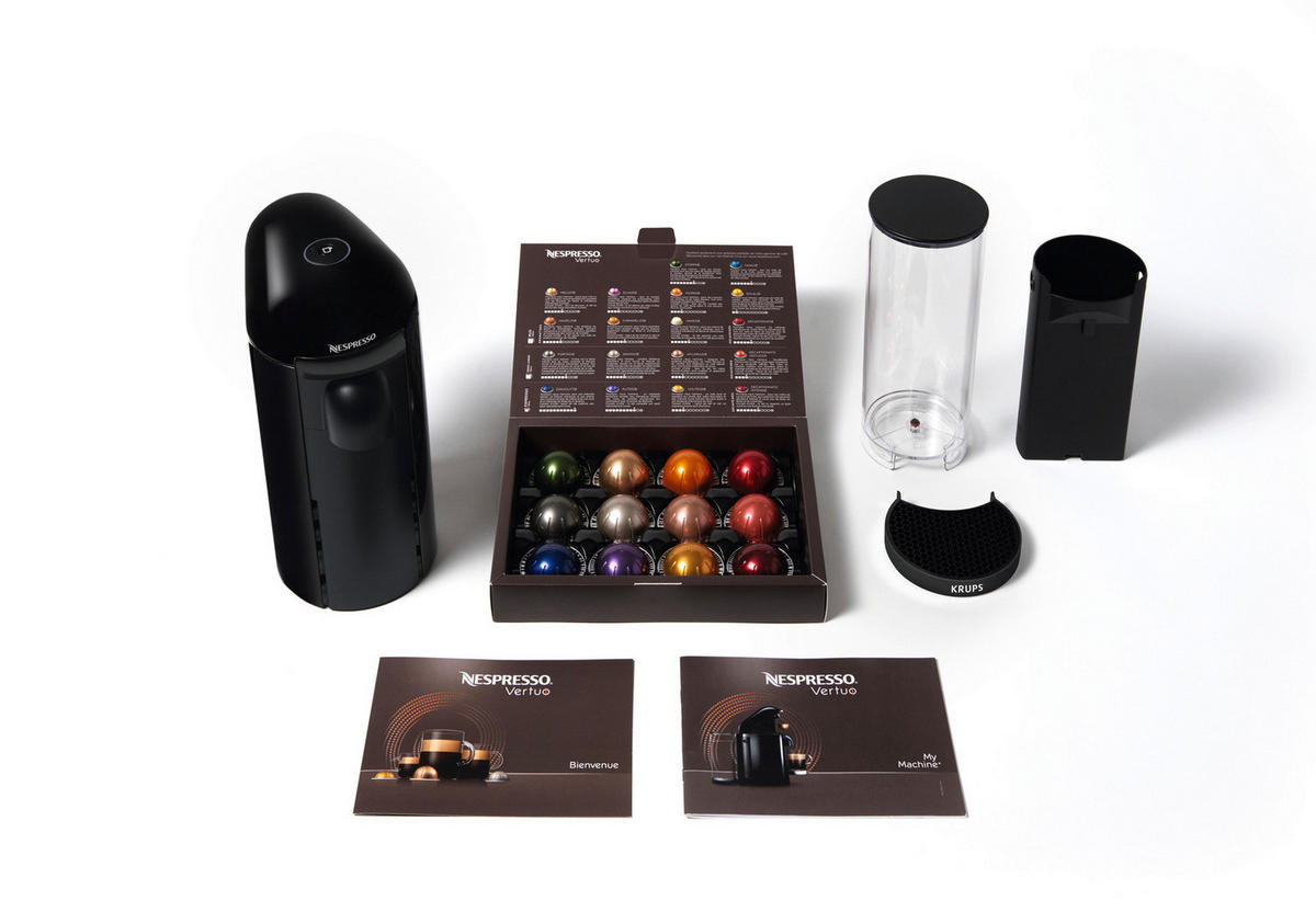 Krups Kapselmaschine XN903810WP schwarz Nespresso Vertuo Plus - schwarz (1,20l) - Krups
