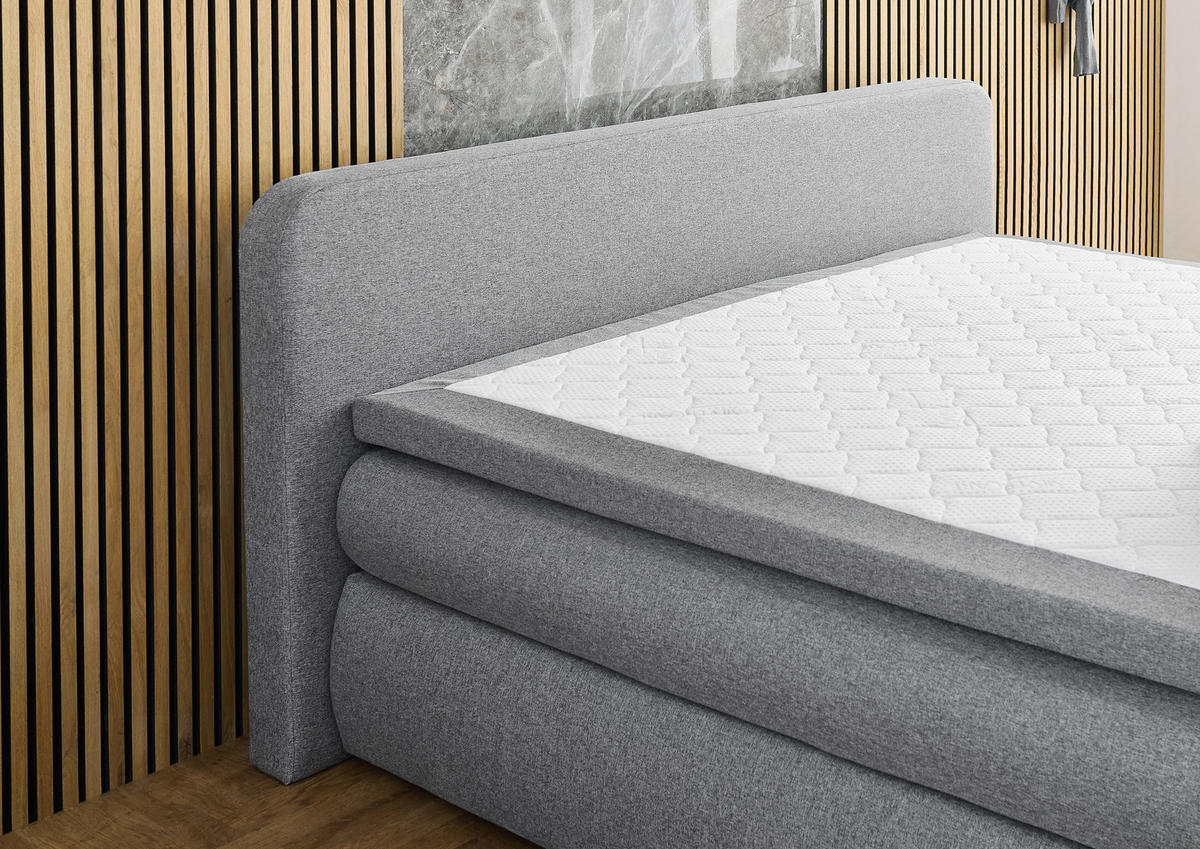 Boxspringbett Madeira Silbergrau Liegefläche B/L: ca. 180x200 cm Madeira - Silbergrau (200,00/104,00/212,00cm)