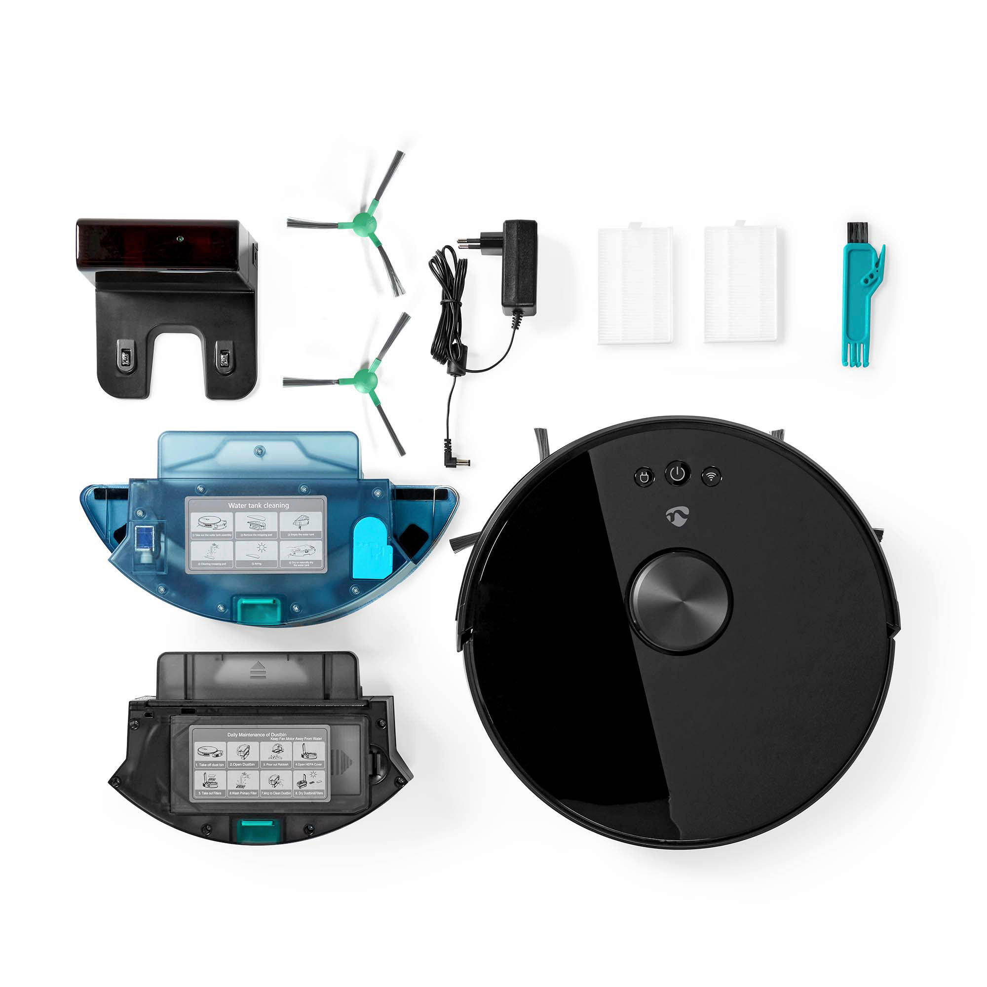 Nedis Roboter-Staubsauger schwarz Polypropylen B/H/L: ca. 33,1x33,3x9,6 cm SmartLife - schwarz (9,60/33,10/33,30cm) - Nedis