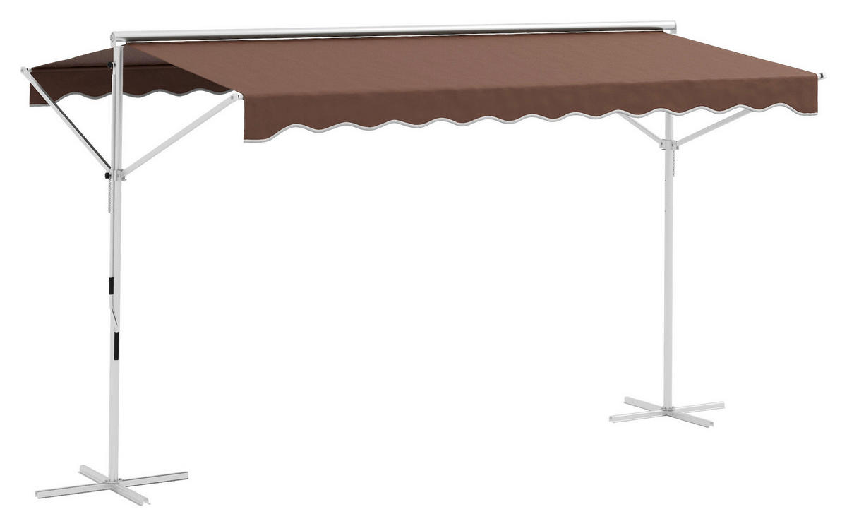 Outsunny Markise braun B/H/L: ca. 298x395x255 cm Standmarkise - braun (255,00/298,00/395,00cm) - Outsunny