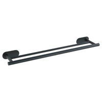 Badetuchstange schwarz Edelstahl B/H/L: ca. 4,5x12x60 cm Dopp.-Badetuchstange_Duo_Orea_Black - schwarz (60,00/4,50/12,00cm) - Turbo-Loc