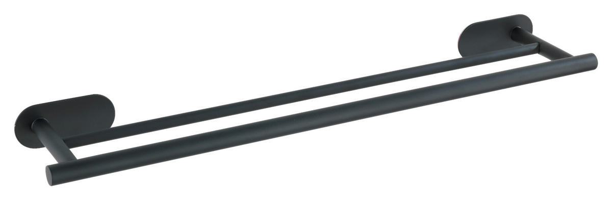Badetuchstange schwarz Edelstahl B/H/L: ca. 4,5x12x60 cm Dopp.-Badetuchstange_Duo_Orea_Black - schwarz (60,00/4,50/12,00cm) - Turbo-Loc