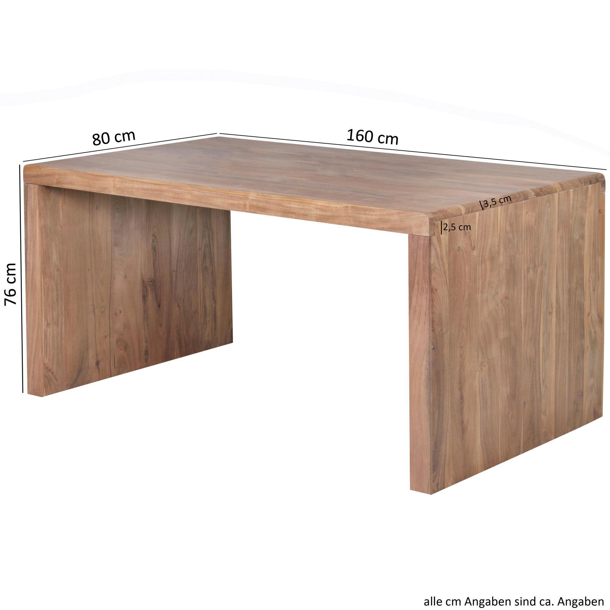 Schreibtisch natur B/H/T: ca. 160x76x80 cm Schreibtisch - natur (160,00/76,00/80,00cm) - Wohnling