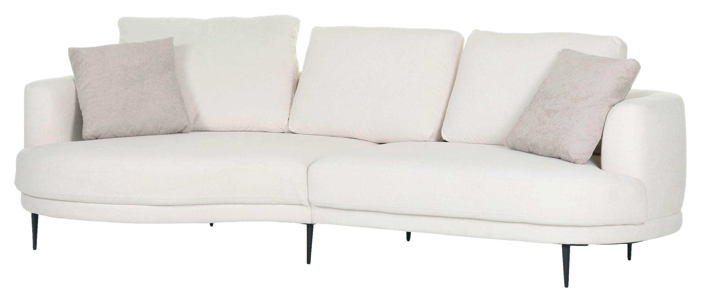 Polsterecke Delphia weiß Flachgewebe B/H/T: ca. 264x92x137 cm Delphia - weiß/schwarz (264,00/92,00/137,00cm)