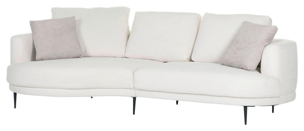 Polsterecke Delphia weiß Flachgewebe B/H/T: ca. 264x92x137 cm Delphia - weiß/schwarz (264,00/92,00/137,00cm)