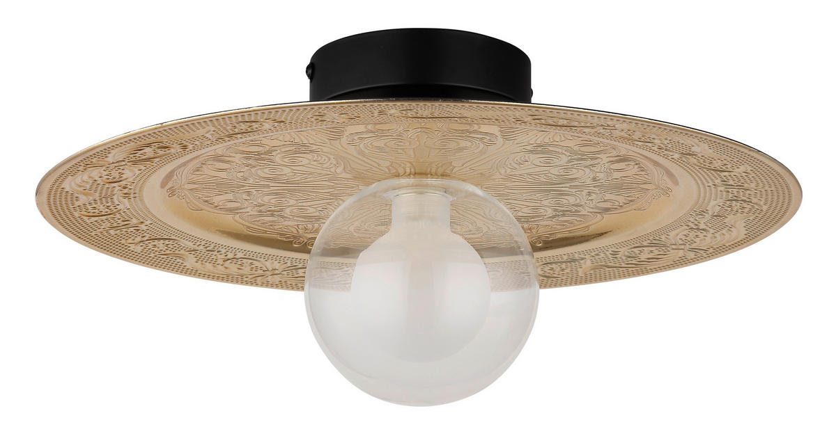 GLOBO LED-Deckenleuchte schwarz gold Metall Kunststoff H/D: ca. 15x33 cm 1 Brennstellen RIGA - gold/schwarz (33,00/15,00cm) - GLOBO