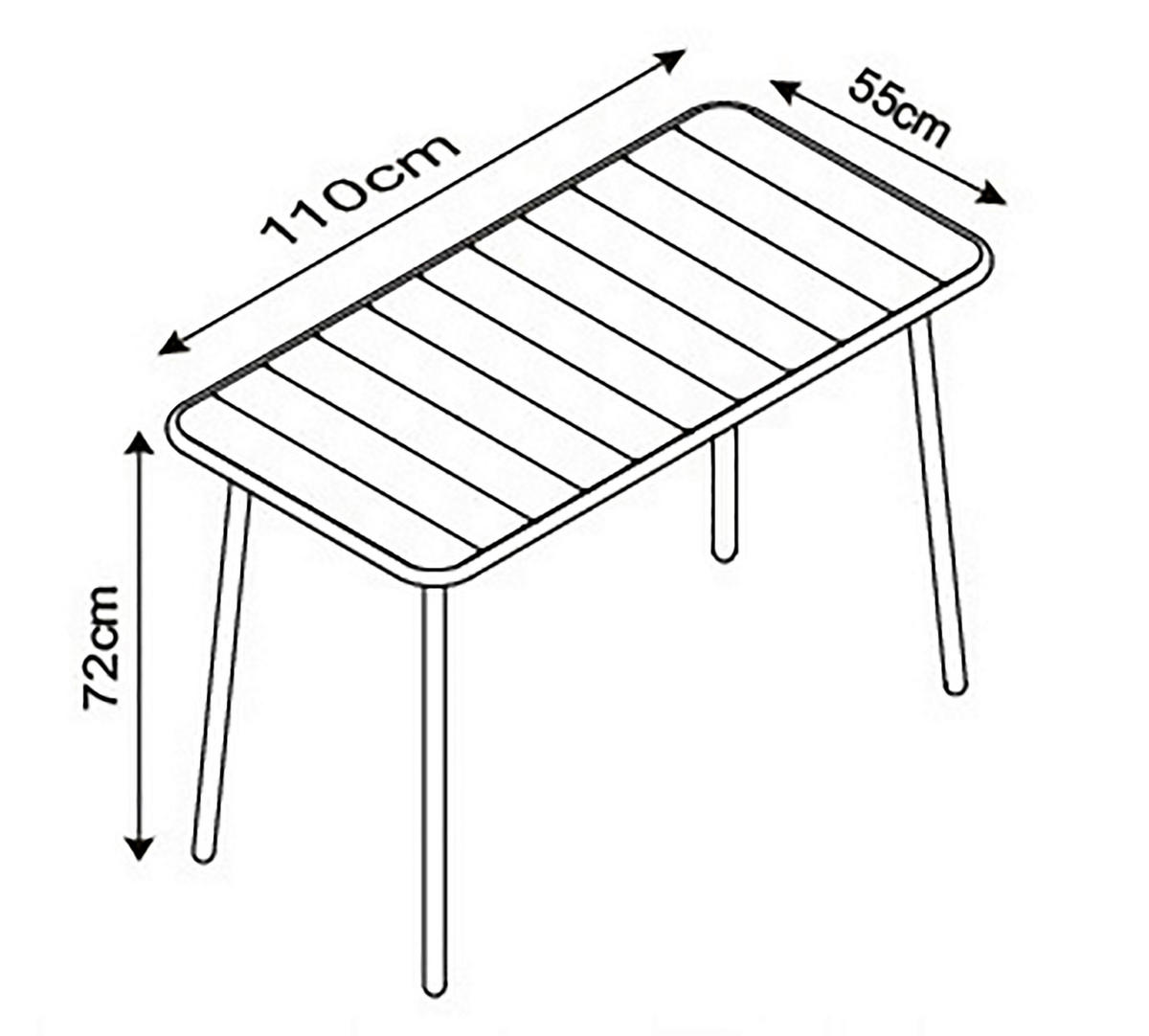 VCM Gartentisch Sumila schwarz Metall B/H/L: ca. 110x72x55 cm Sumila - schwarz (55,00/110,00/72,00cm) - VCM