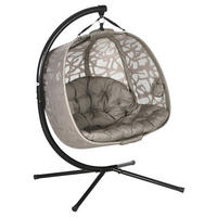 Outsunny Hängesessel mit Sitzkissen sand Polyester B/H/L: ca. 103x172x130 cm Hängesessel_mit_Sitzkissen - sand (130,00/103,00/172,00cm) - Outsunny