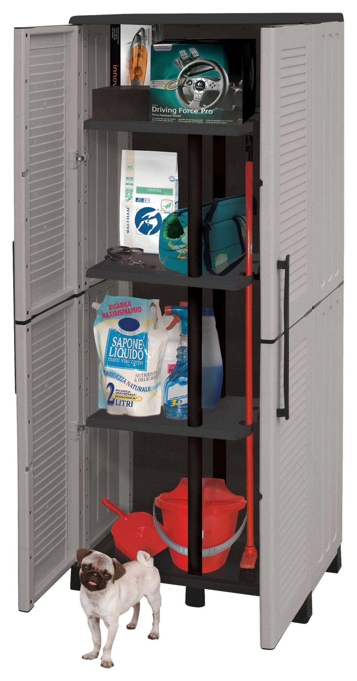 ArtPlast Kunststoffschrank Family grau Kunststoff B/H/T: ca. 68x168x37 cm Family - grau (68,00/168,00/37,00cm) - Artplast