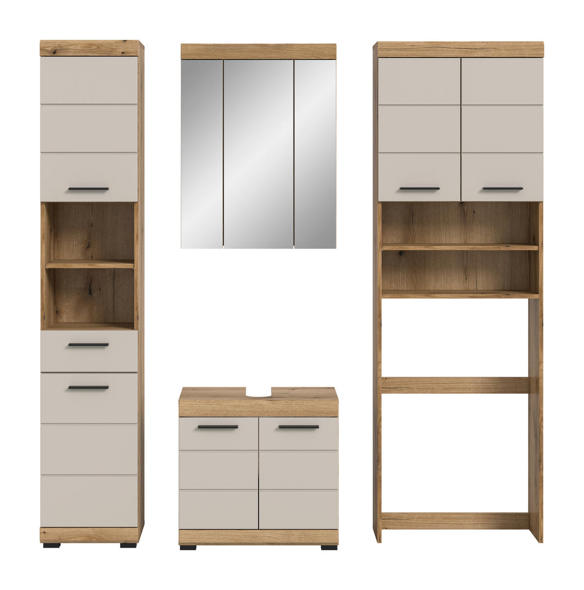 Badezimmer-Set Scout Evoke Oak Nachbildung Kaschmirgrau Nachbildung B/H/T: ca. 190x191x34 cm Scout - Kaschmirgrau (190,00/191,00/34,00cm) - xonox.home