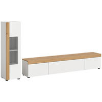 Wohnwand RUDA Artisan Oak Nachbildung weiß B/H/T: ca. 225x34x33 cm RUDA - weiß (225,00/34,00/33,00cm) - xonox.home