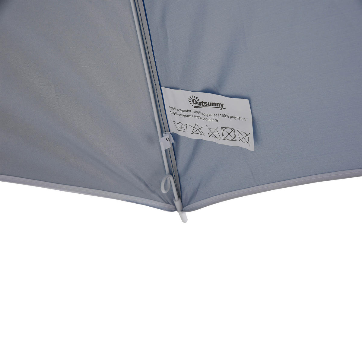 Outsunny Sonnenschirm blau Metall D: ca. 220 cm Sonnenschirm - blau (220,00cm) - Outsunny