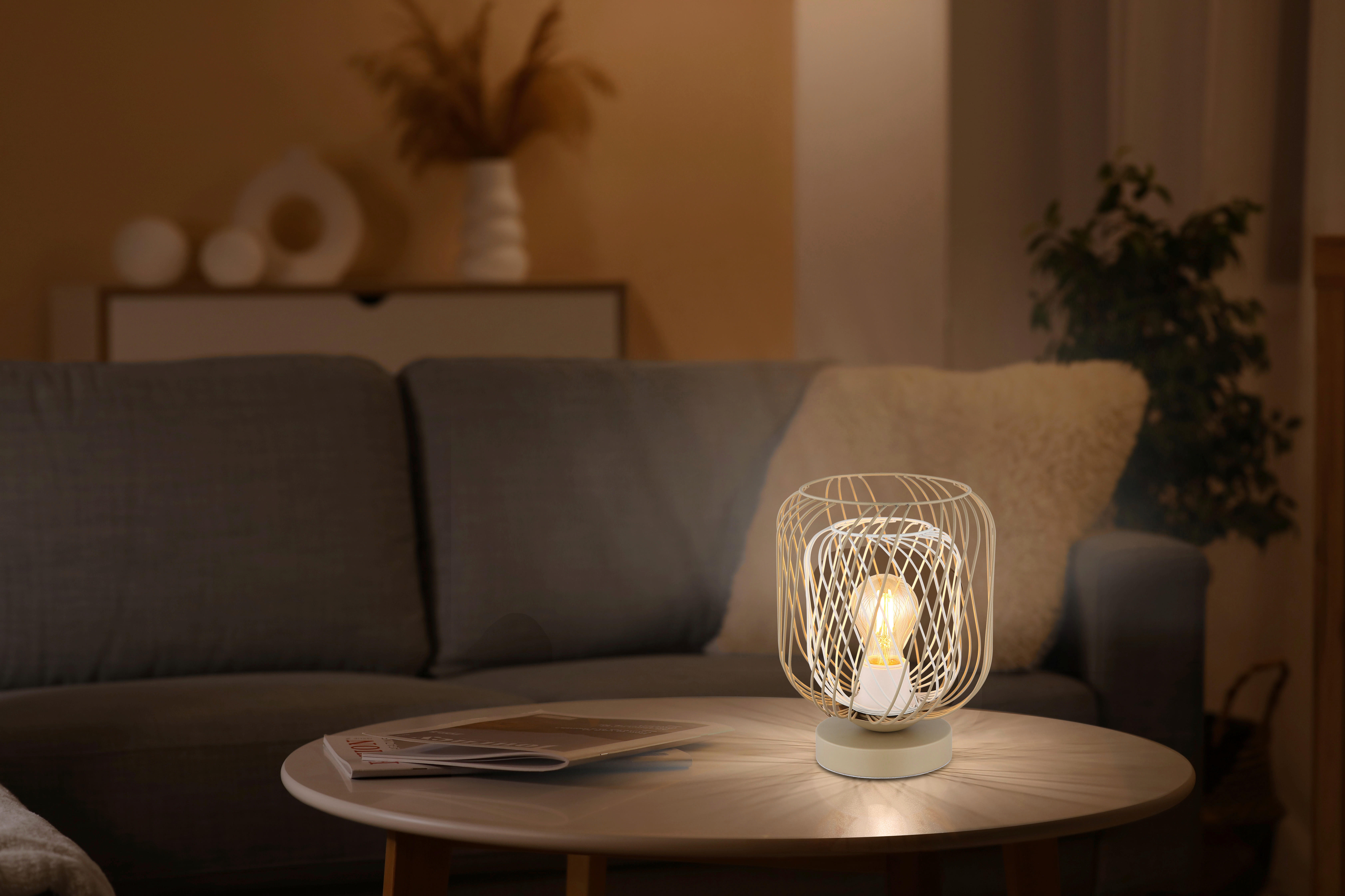 GLOBO Pendelleuchte DICHTI 15965T sand Metall H/D: ca. 24,5x18 cm E27 1 Brennstellen DICHTI - sand (18,00/24,50cm) - GLOBO