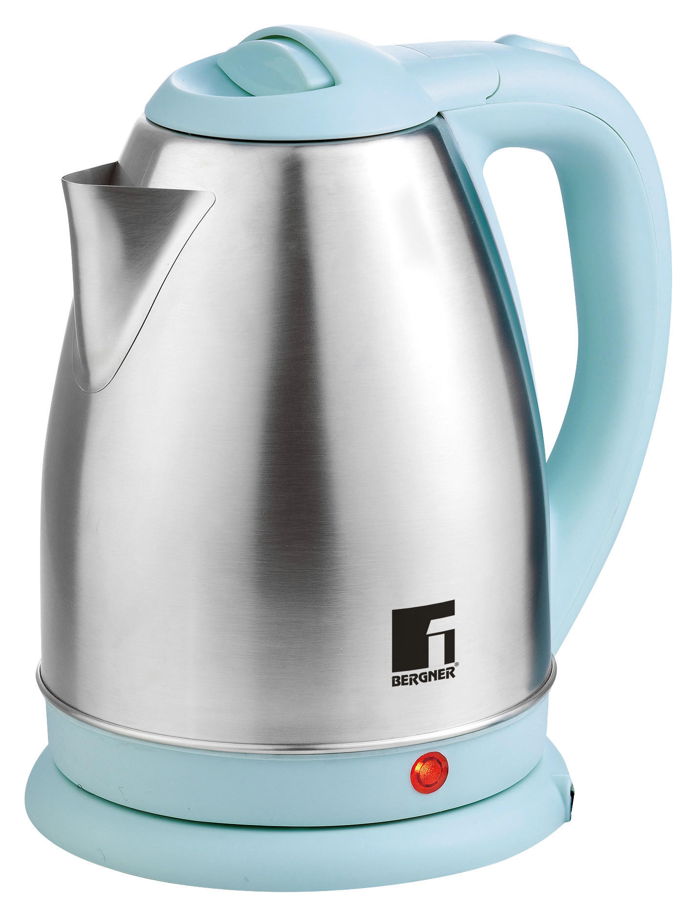 BERGNER Wasserkocher BG-50005-BL blau Edelstahl Kunststoff B/H/L: ca. 24x16x21 cm ca. 1,8 l RETRO - blau (21,00/24,00/16,00cm) - BERGNER