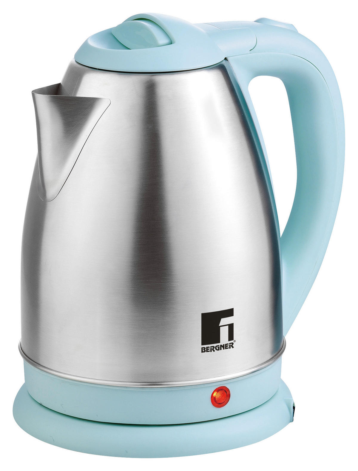 BERGNER Wasserkocher BG-50005-BL blau Edelstahl Kunststoff B/H/L: ca. 24x16x21 cm ca. 1,8 l RETRO - blau (21,00/24,00/16,00cm) - BERGNER