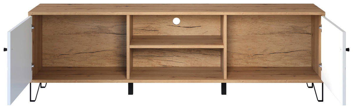 TV-Lowboard Touch Eiche Artisan Nachbildung weiß matt B/H/T: ca. 183x55x40 cm Touch - Eiche/weiß (183,00/55,00/40,00cm)