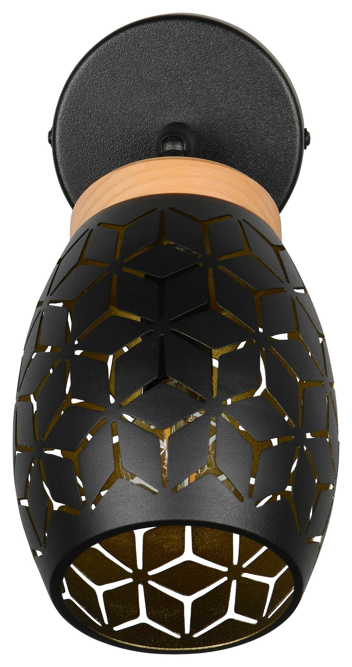 Reality Leuchten Spots schwarz gold Metall B/H: ca. 12x27 cm E14 1 Brennstellen Spot_Bidar_1 - gold/schwarz (12,00/27,00cm) - Reality Leuchten