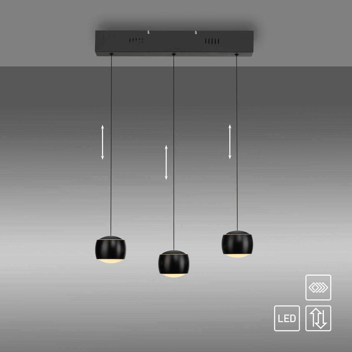Just Light Pendelleuchte schwarz Pendelleuchte_Ballini schwarz - schwarz - Just Light