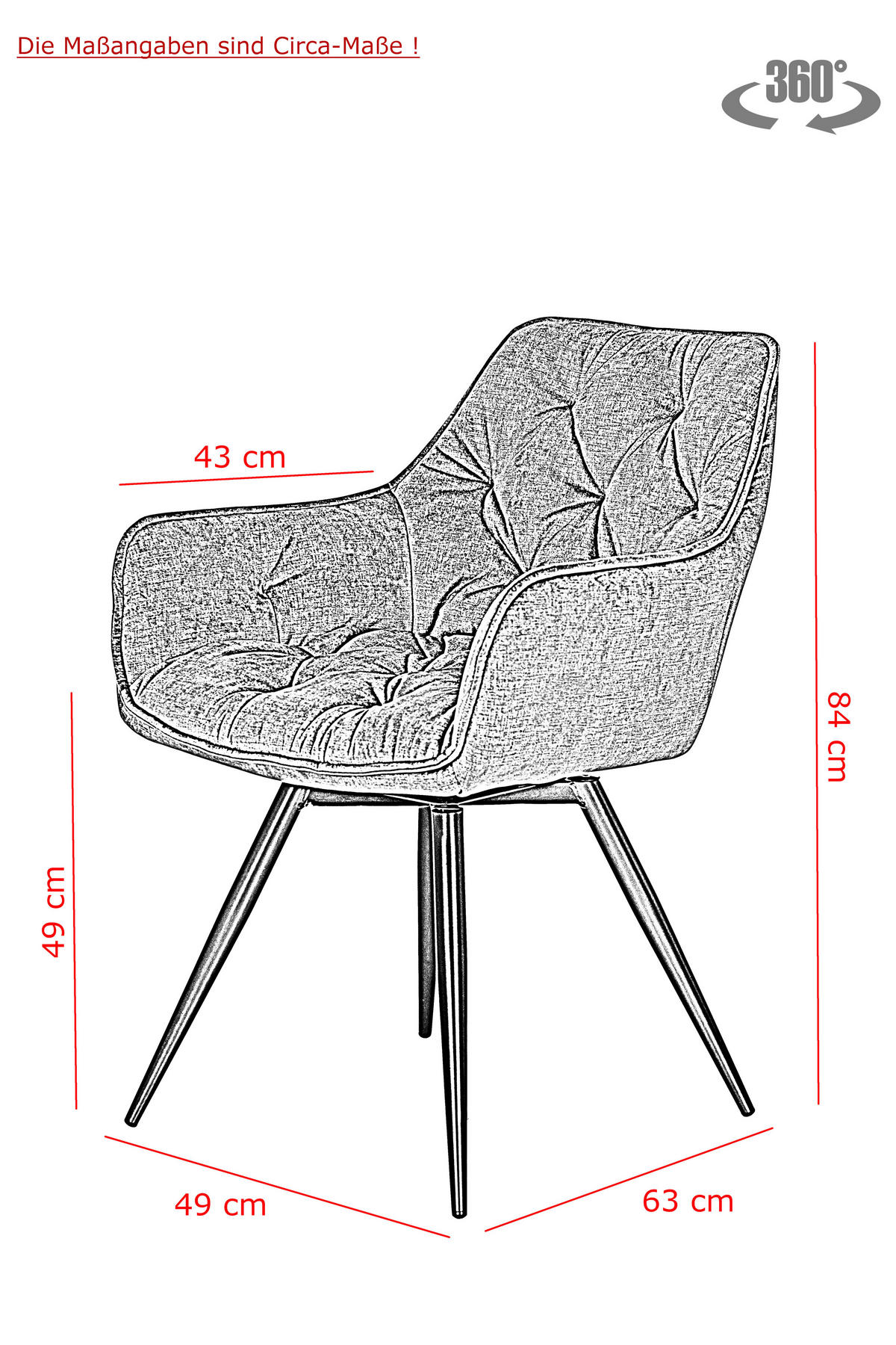 Stuhl Florentina 2er Set grau Vintage Samtoptik B/H/T: ca. 49x84x63 cm Florentina 2er Set - schwarz/grau (49,00/84,00/63,00cm) - Hela