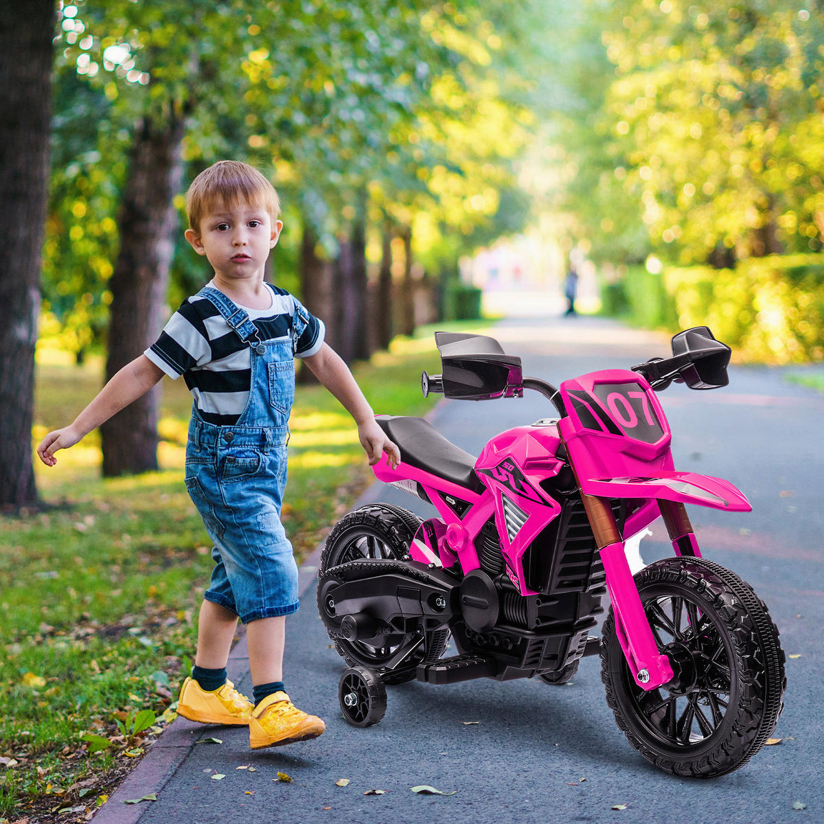 AIYAPLAY Kindermotorrad rosa B/H/L: ca. 57x62x105 cm Kindermotorrad - rosa (105,00/57,00/62,00cm) - AIYAPLAY