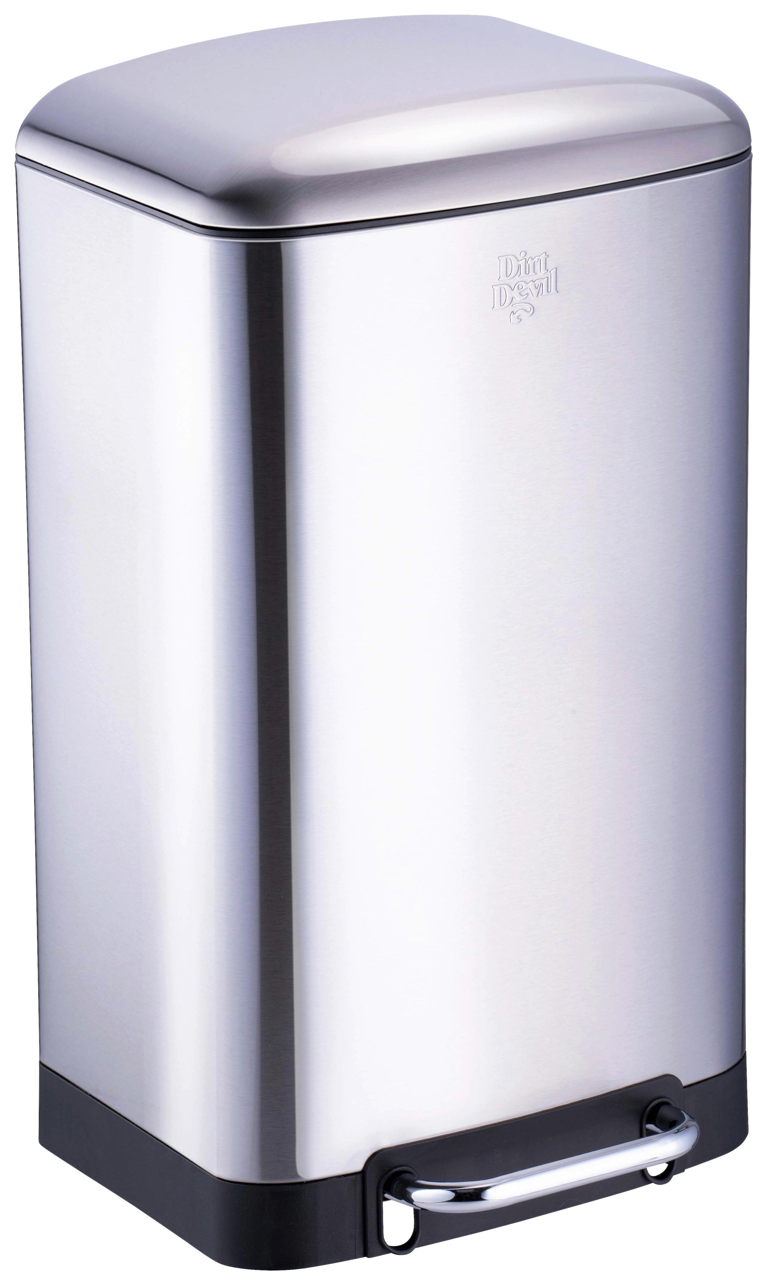 Dirt Devil Treteimer silber Edelstahl B/H/T: ca. 34,5x61,5x32,5 cm Treteimer 30l - silber (34,50/61,50/32,50cm) - Dirt Devil