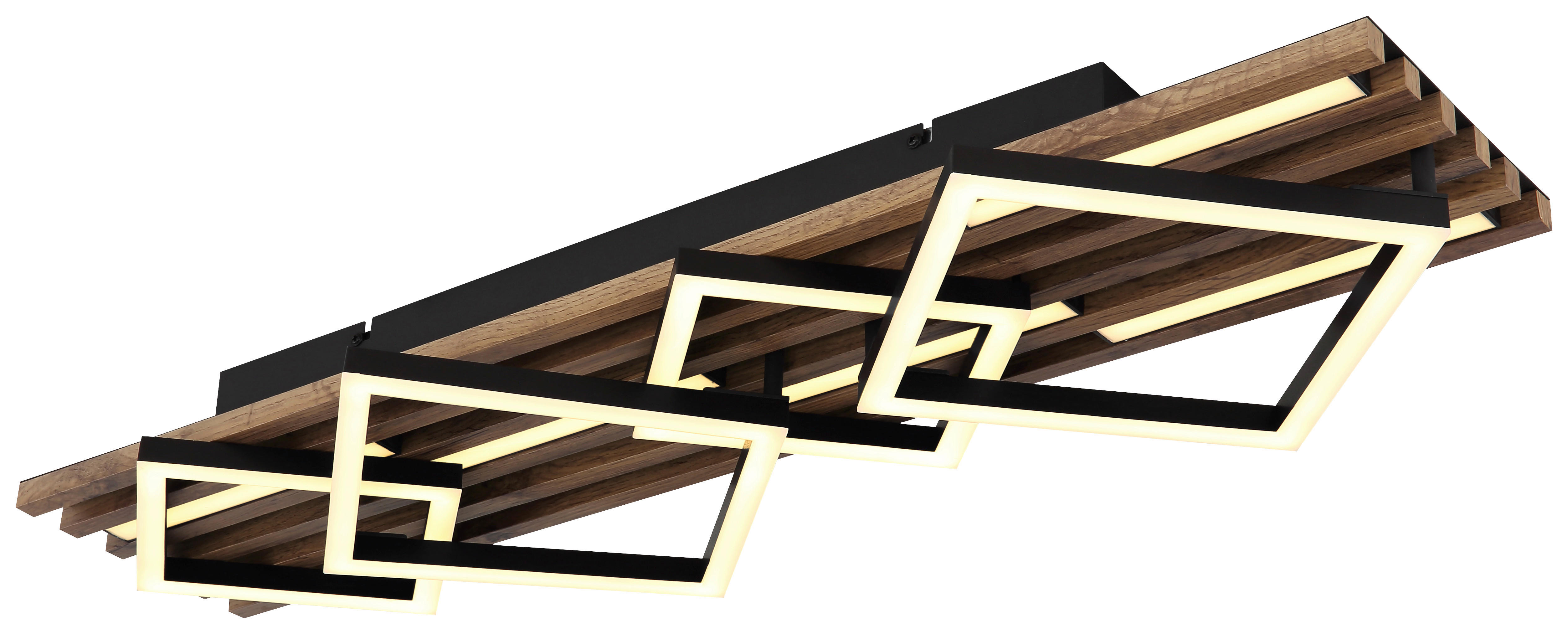 GLOBO LED-Deckenleuchte OBRIEN 67344D3 Opal mattschwarz MDF Kunststoff Metall B/H/L: ca. 82x9,5x31 cm 1 Brennstellen OBRIEN - Opal/mattschwarz (31,00/82,00/9,50cm) - GLOBO