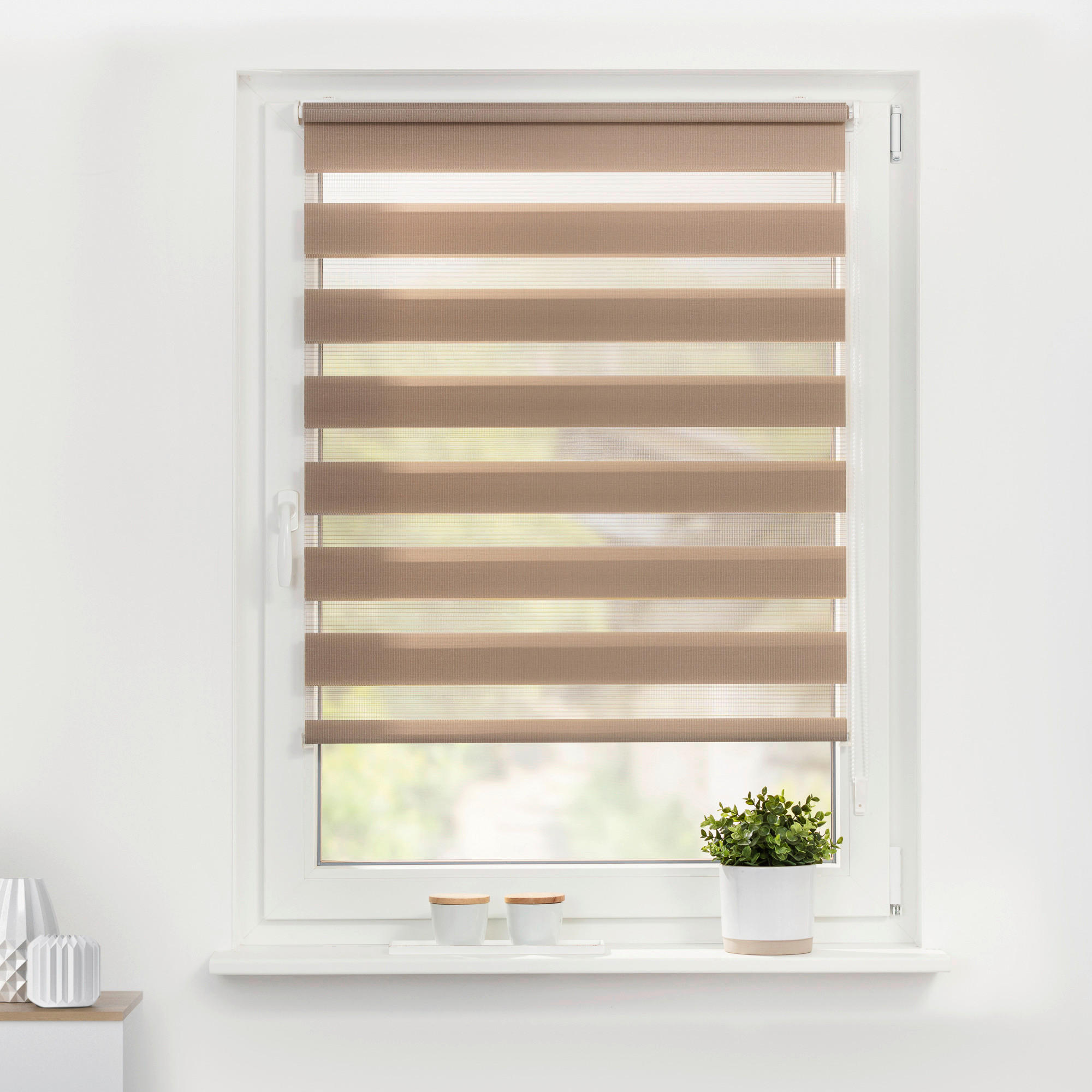 LICHTBLICK Doppelrollo Duo taupe B/L: ca. 80x220 cm Duo - taupe (80,00/220,00cm) - LICHTBLICK