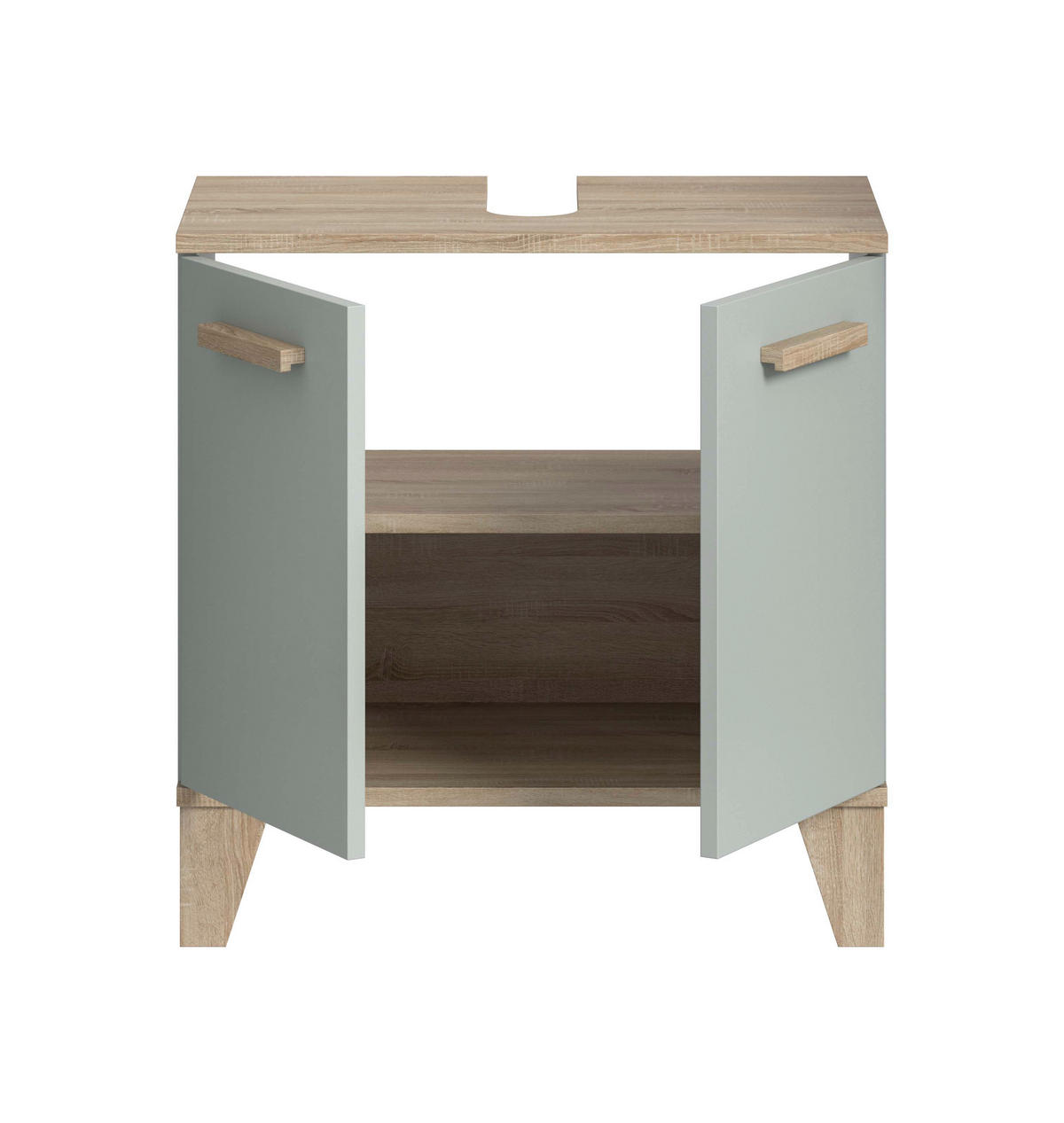 Waschbeckenunterschrank STAR hellgrün Eiche hell Nachbildung B/H/T: ca. 60x61x34 cm STAR - hellgrün (60,00/61,00/34,00cm) - xonox.home