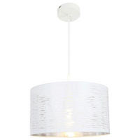GLOBO Pendelleuchte weiß Metall Kunststoff H/D: ca. 120x38 cm E27 1 Brennstellen BARCA - weiß (38,00/120,00cm) - GLOBO