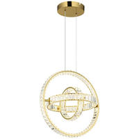 GLOBO LED-Pendelleuchte NEIL 67339-115G klar gold Edelstahl Metall B/H/L: ca. 40x130x50 cm 1.0 Brennstellen NEIL - gold/klar (50,00/40,00/130,00cm) - GLOBO