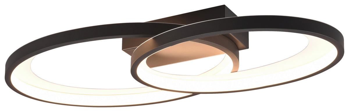 Reality LED-Deckenleuchte R64482134 Malaga weiß schwarz Metall B/H/T: ca. 57x8x30 cm 1 Brennstellen Malaga - weiß/schwarz (57,00/8,00/30,00cm) - Reality