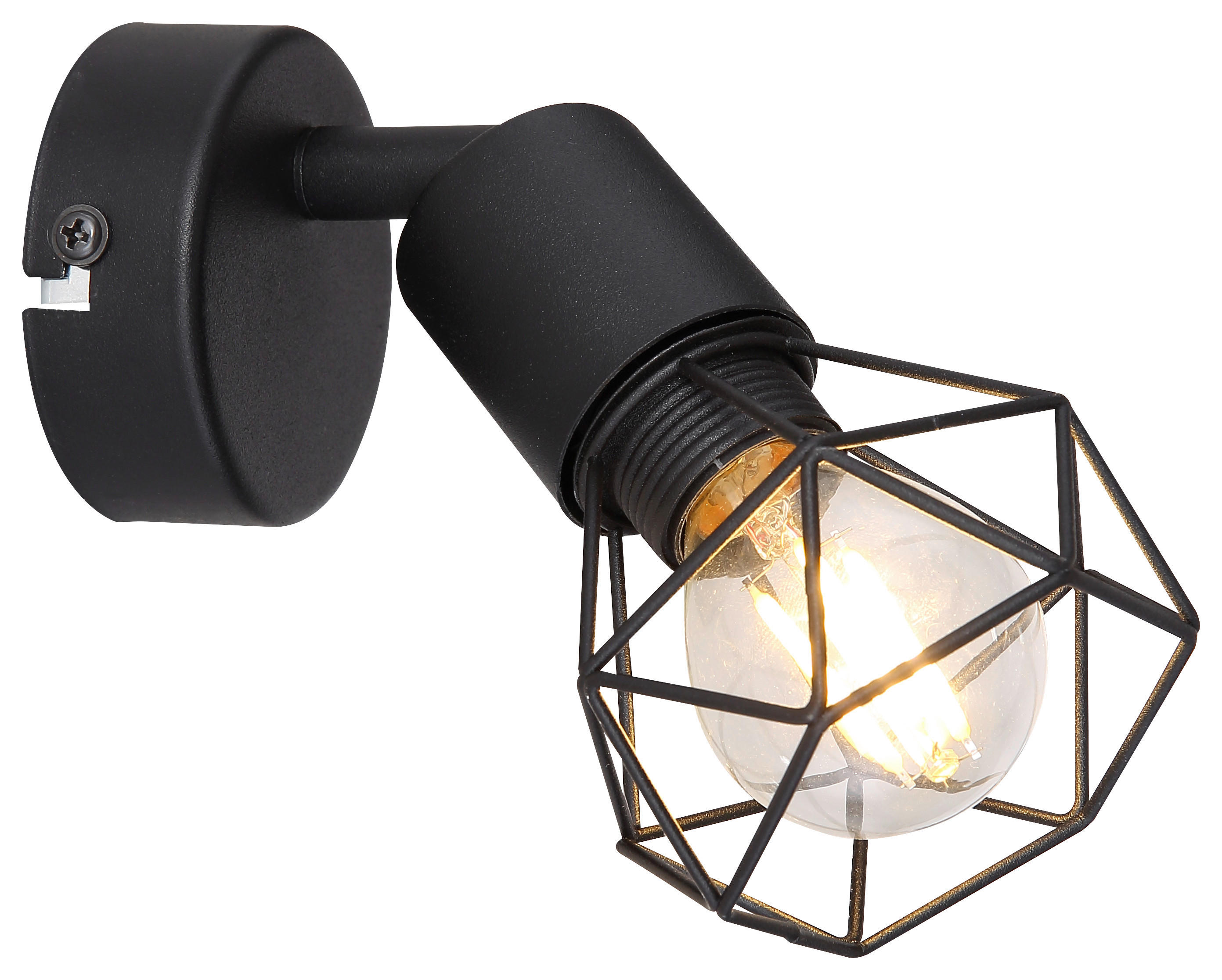 GLOBO Spot Xara I 54802W-2 schwarz Metall B/H/T: ca. 8x14x13 cm E14 1 Brennstellen Spot_1flg.Xara_I - schwarz (8,00/14,00/13,00cm) - GLOBO