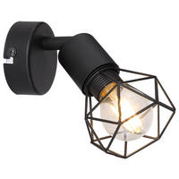 GLOBO Spot Xara I 54802W-2 schwarz Metall B/H/T: ca. 8x14x13 cm E14 1 Brennstellen Spot_1flg.Xara_I - schwarz (8,00/14,00/13,00cm) - GLOBO