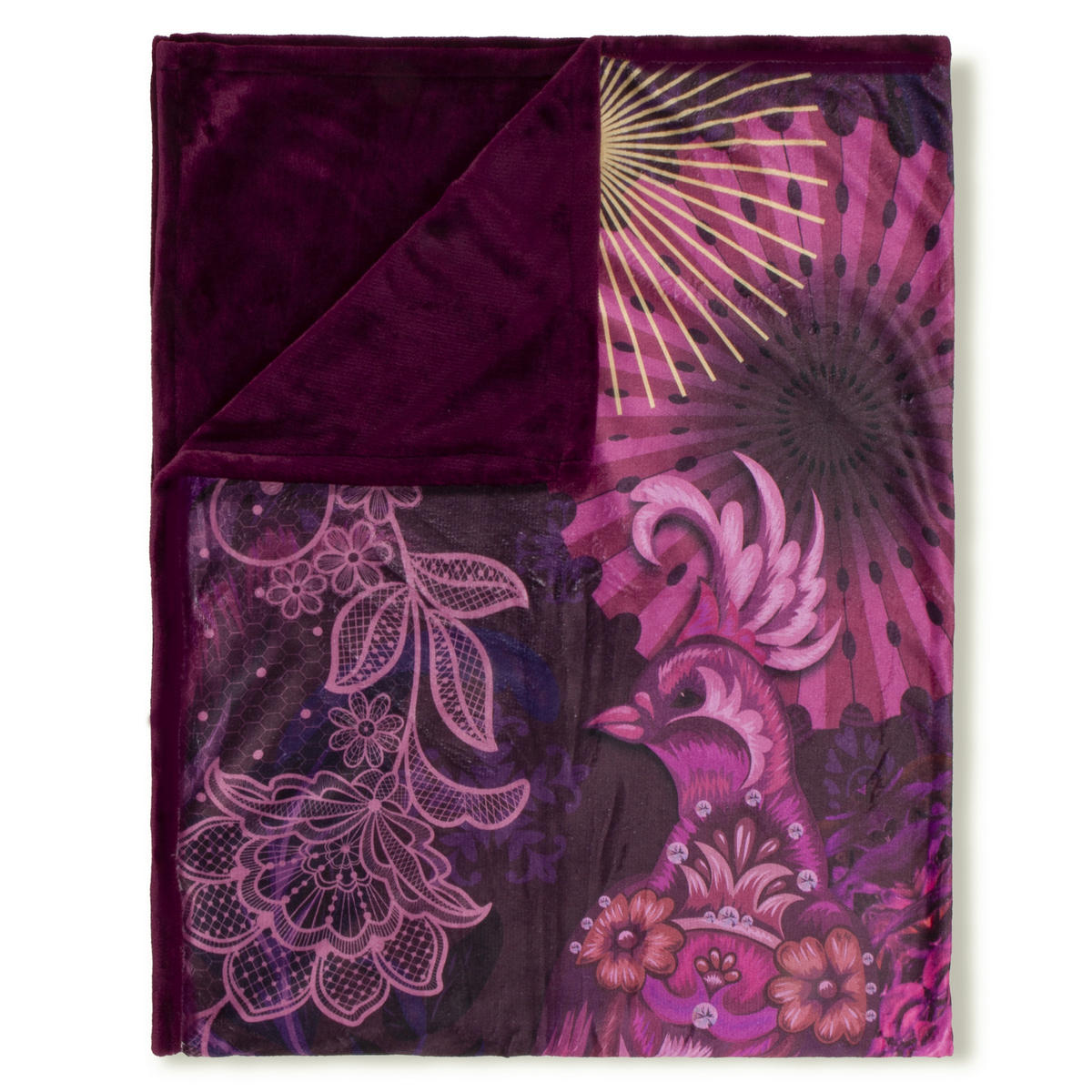 Wohndecke Miska Polysamt Miska - bordeaux (130,00/160,00cm) - HIP