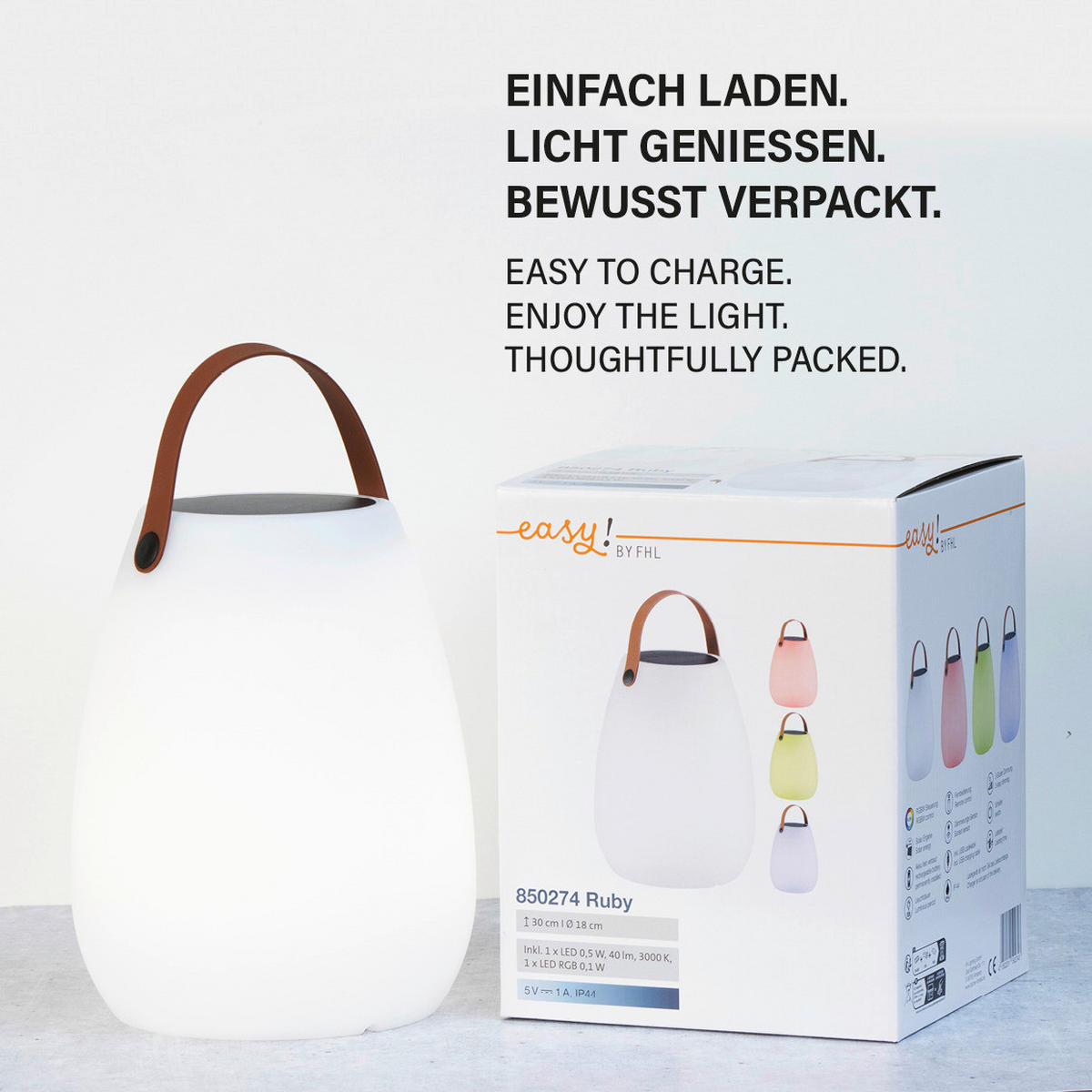 LED-Außenleuchte 850274 Ruby weiß H/D: ca. 30x18 cm Ruby - weiß (18,00/30,00cm) - easy! by FHL